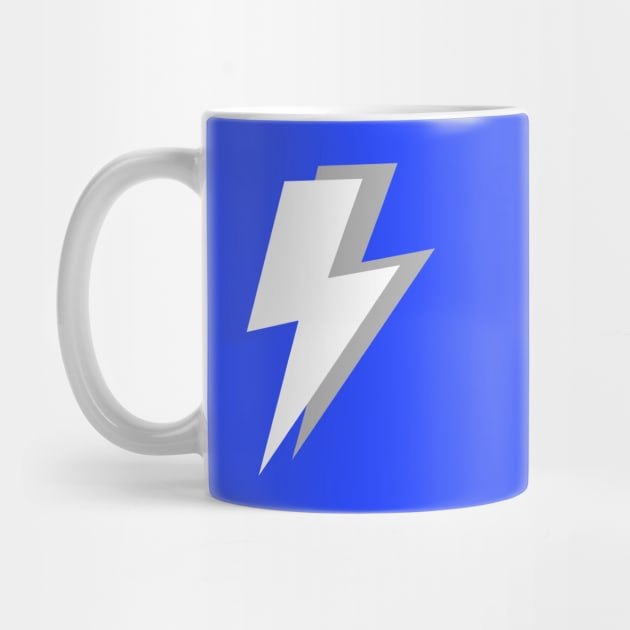 White and Grey Lightning on a Bright Blue Background by OneThreeSix